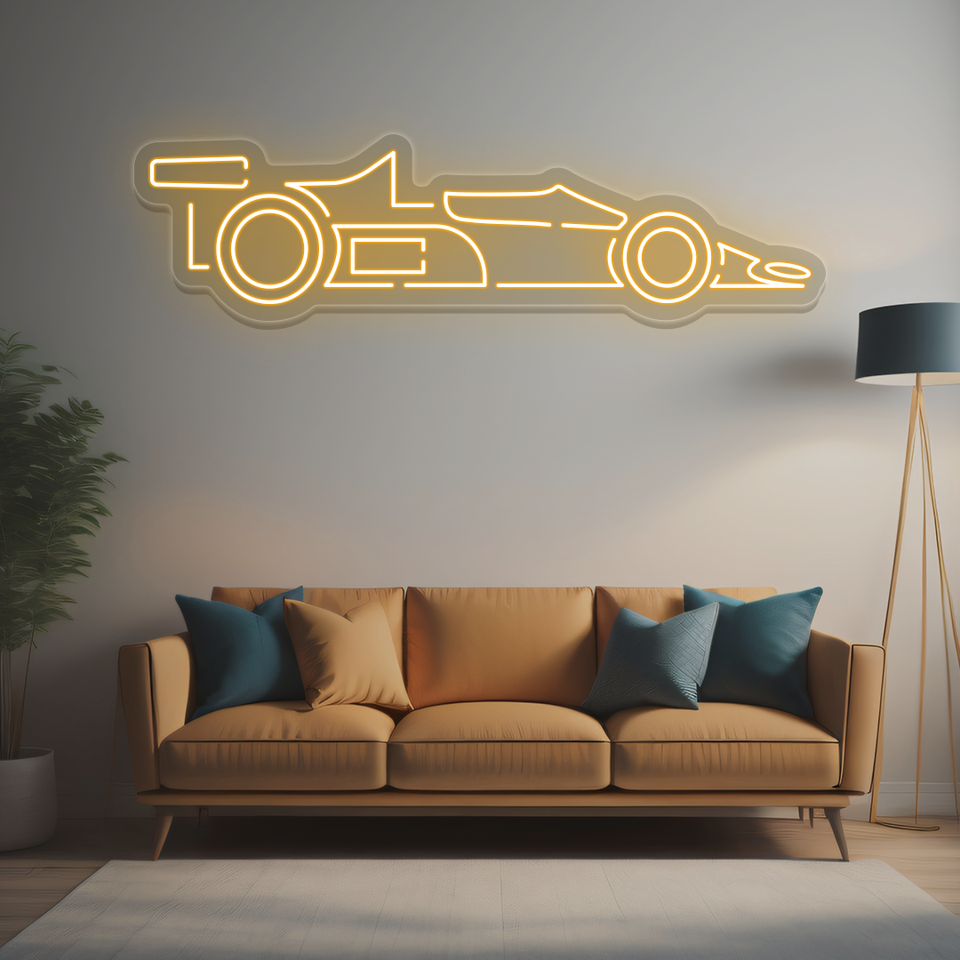 Race Car Neon Sign | Orange