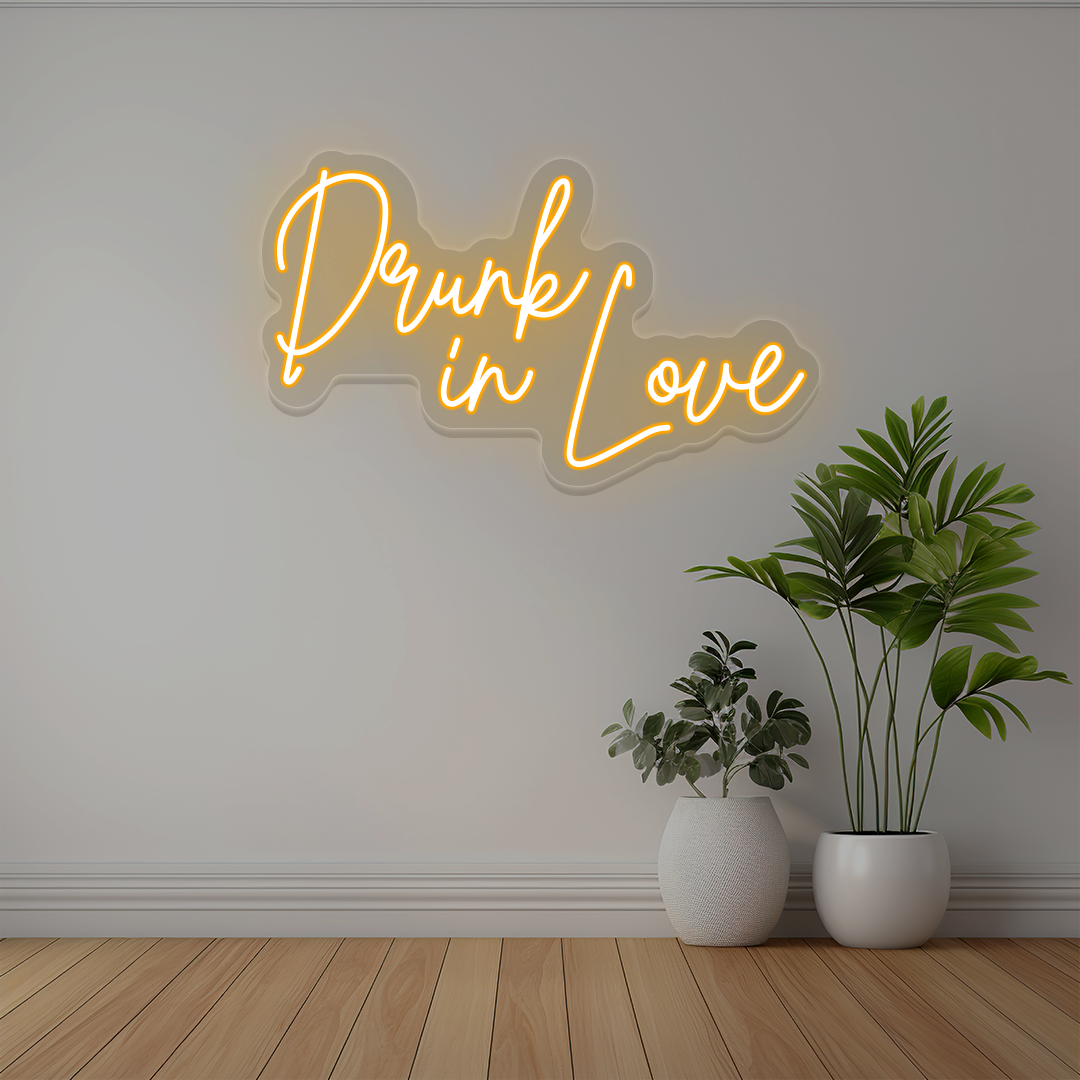 Drunk In Love Neon Sign | Orange