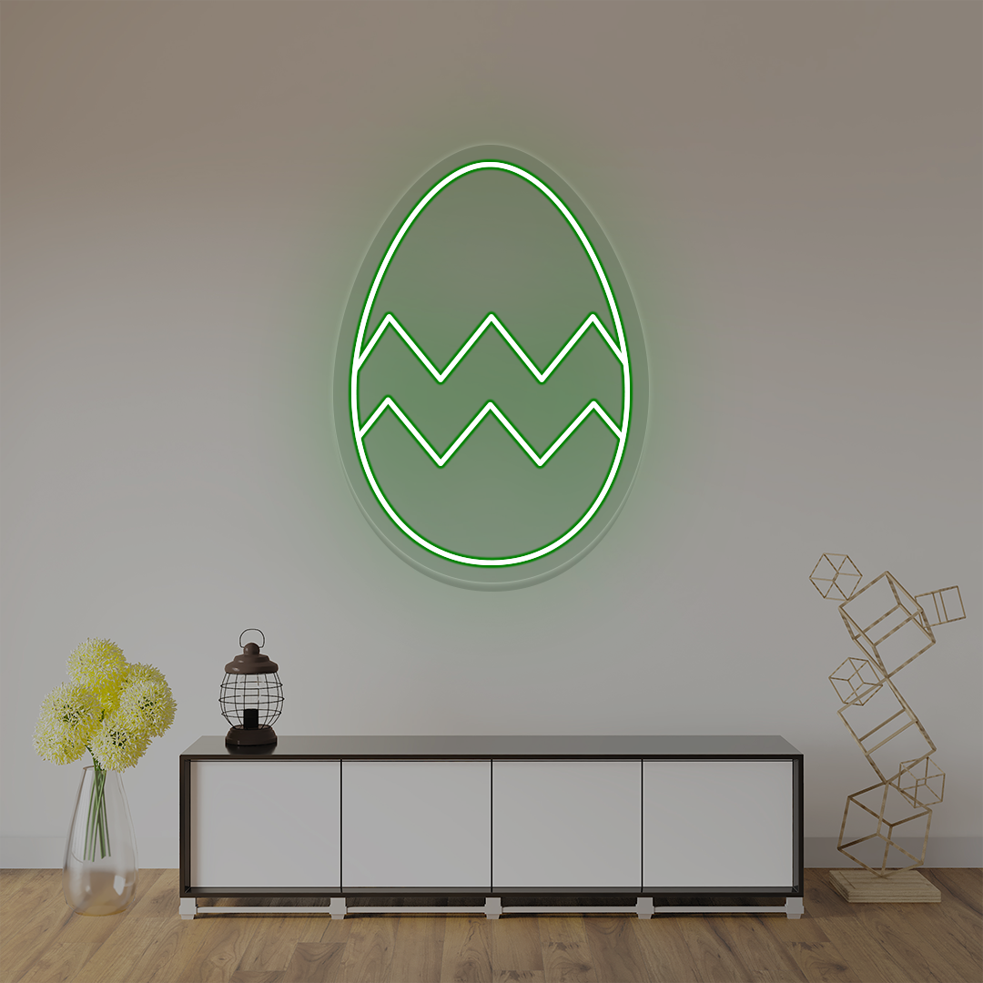 Green Easter egg neon sign wall art