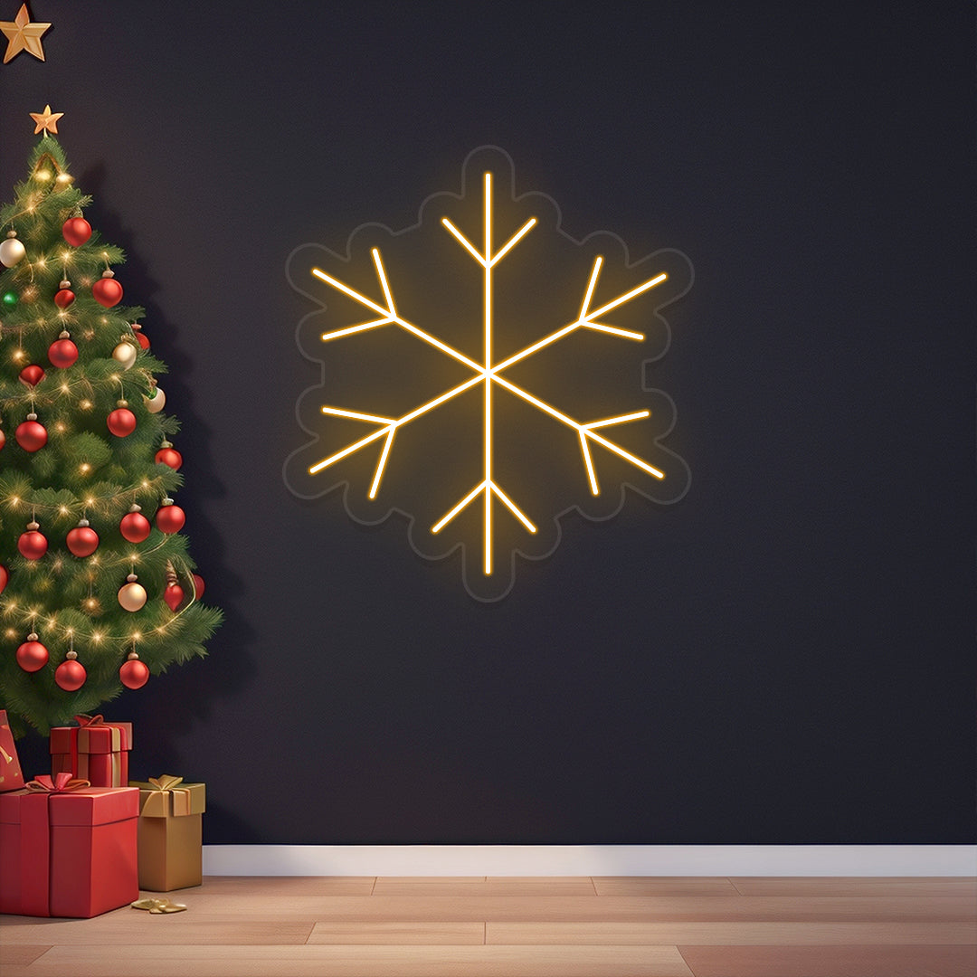 Snow Flake Neon Sign | Orange