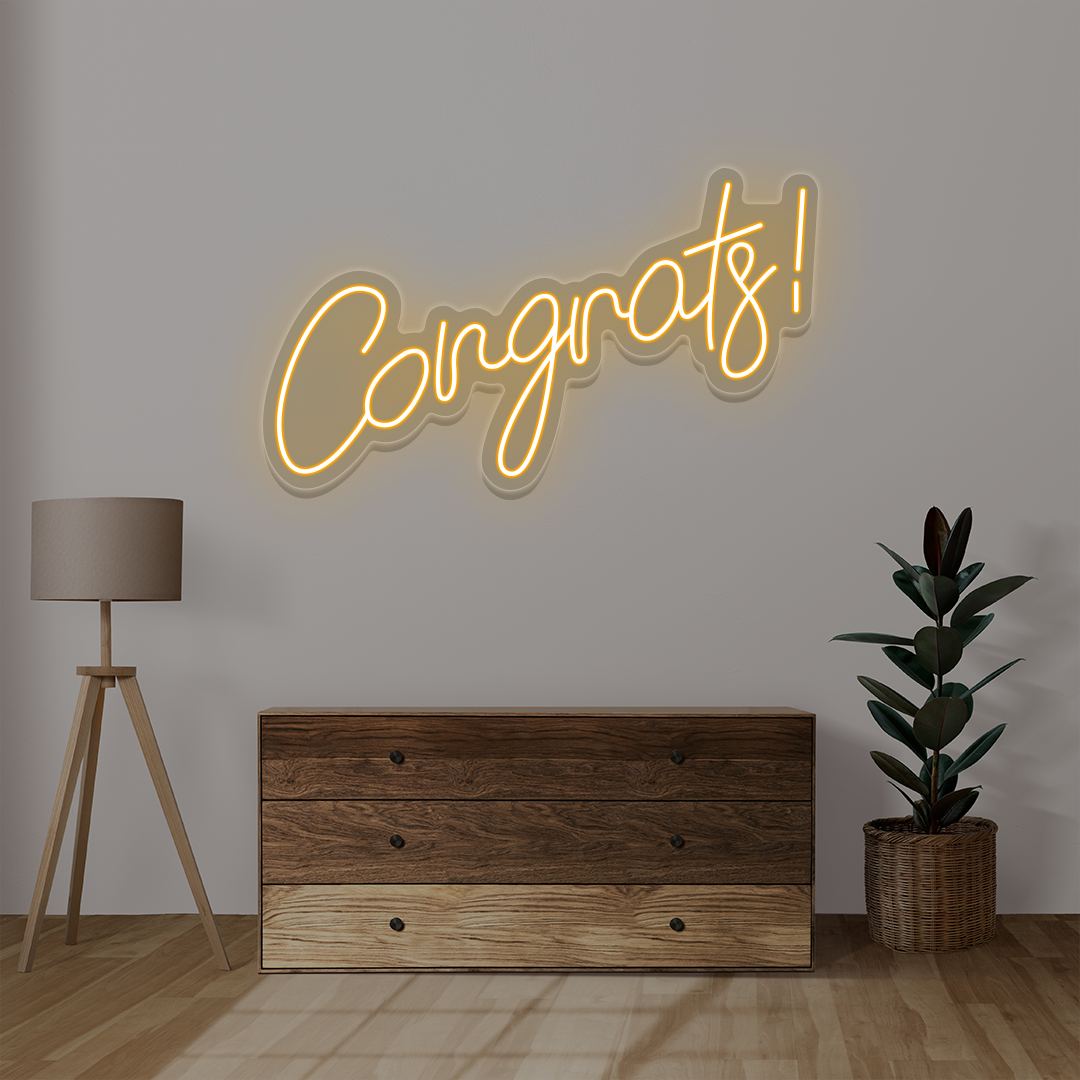 Congrats Neon Sign | Orange