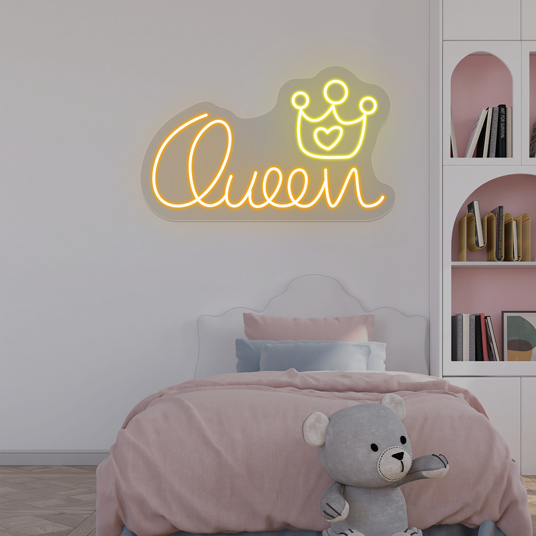 Queen Crown Neon Sign | Orange