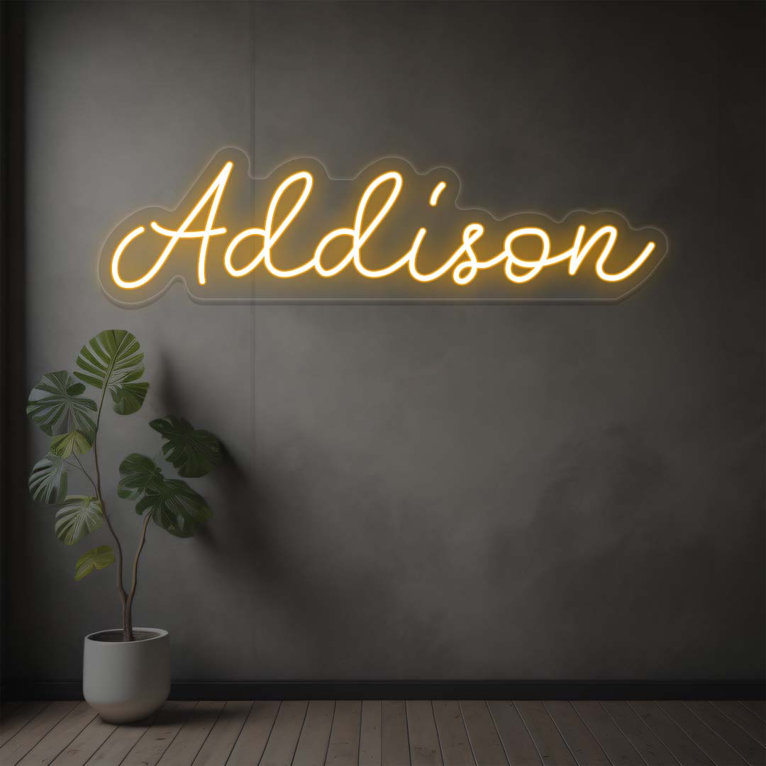Addison Name Neon Sign | Orange