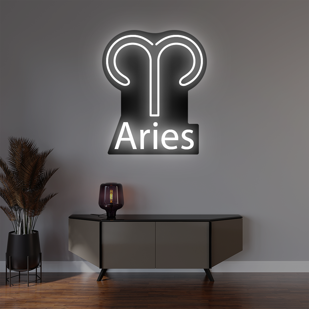 Aries Zodiac Illuminated Sign | Warmwhite