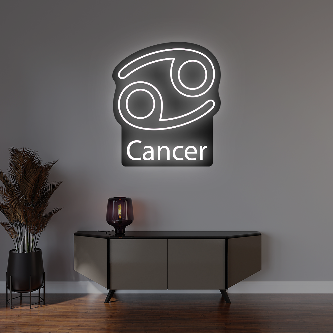 Cancer Zodiac Illuminated Sign | Warmwhite