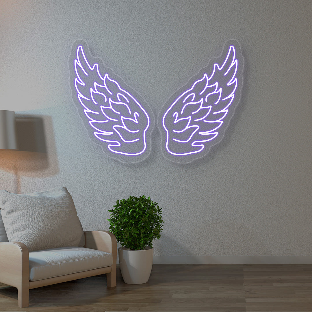 Angel Wings Neon Sign | Purple