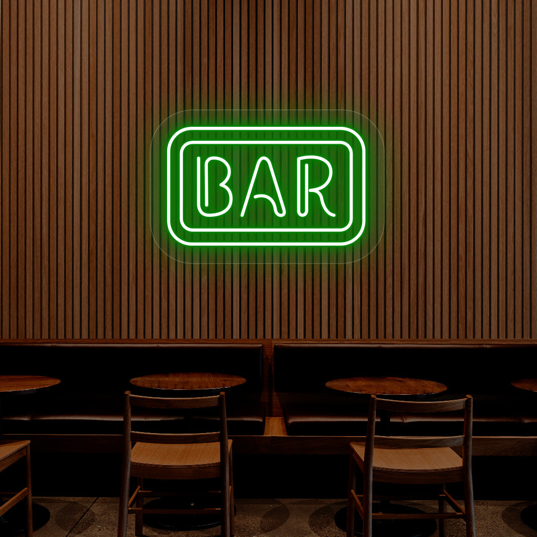 Rectangular Bar Neon Sign | Green