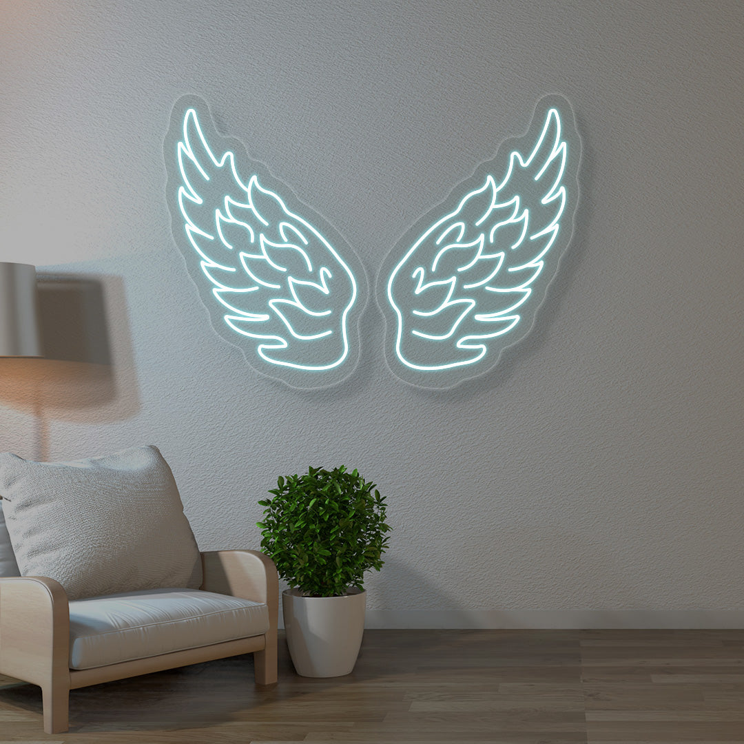 Angel Wings Neon Sign | Iceblue
