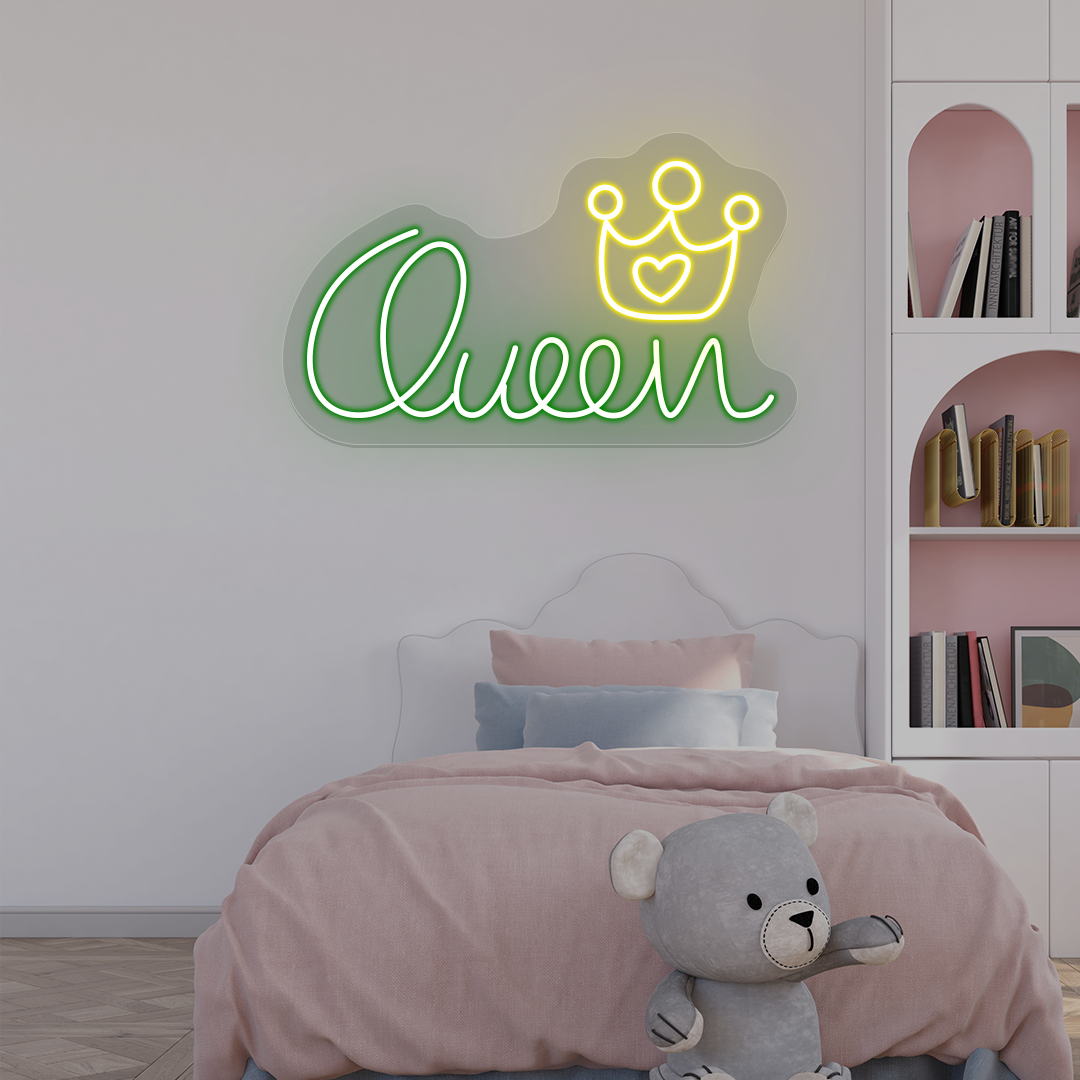 Queen Crown Neon Sign | Green