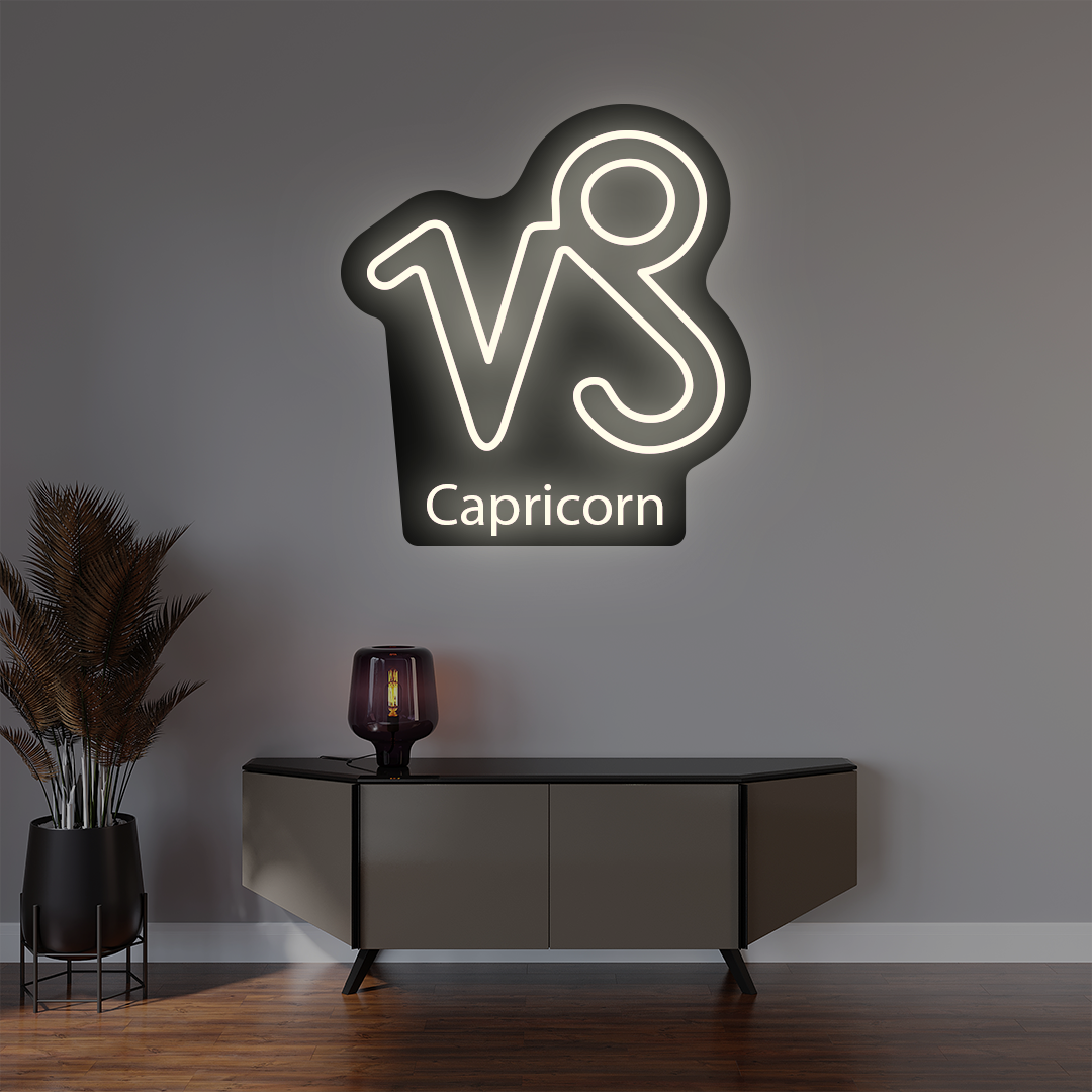 Capricorn Zodiac Illuminated Sign | Warmwhite