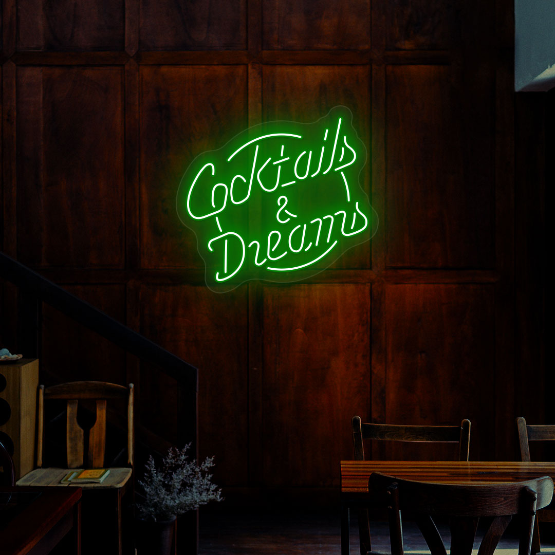 Cocktails and Dreams Neon Sign | Green