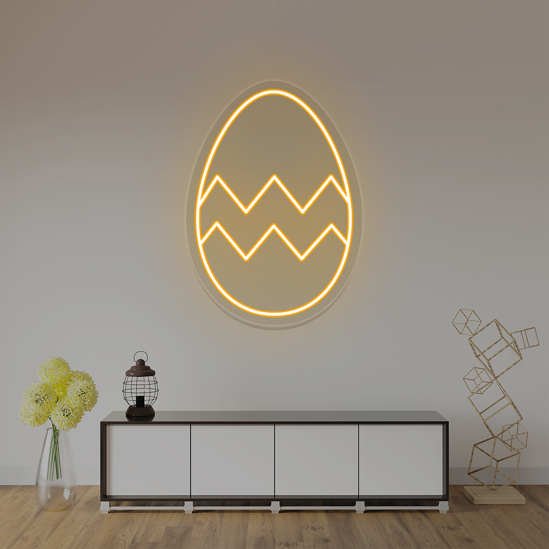 Warm white Easter egg neon sign wall art