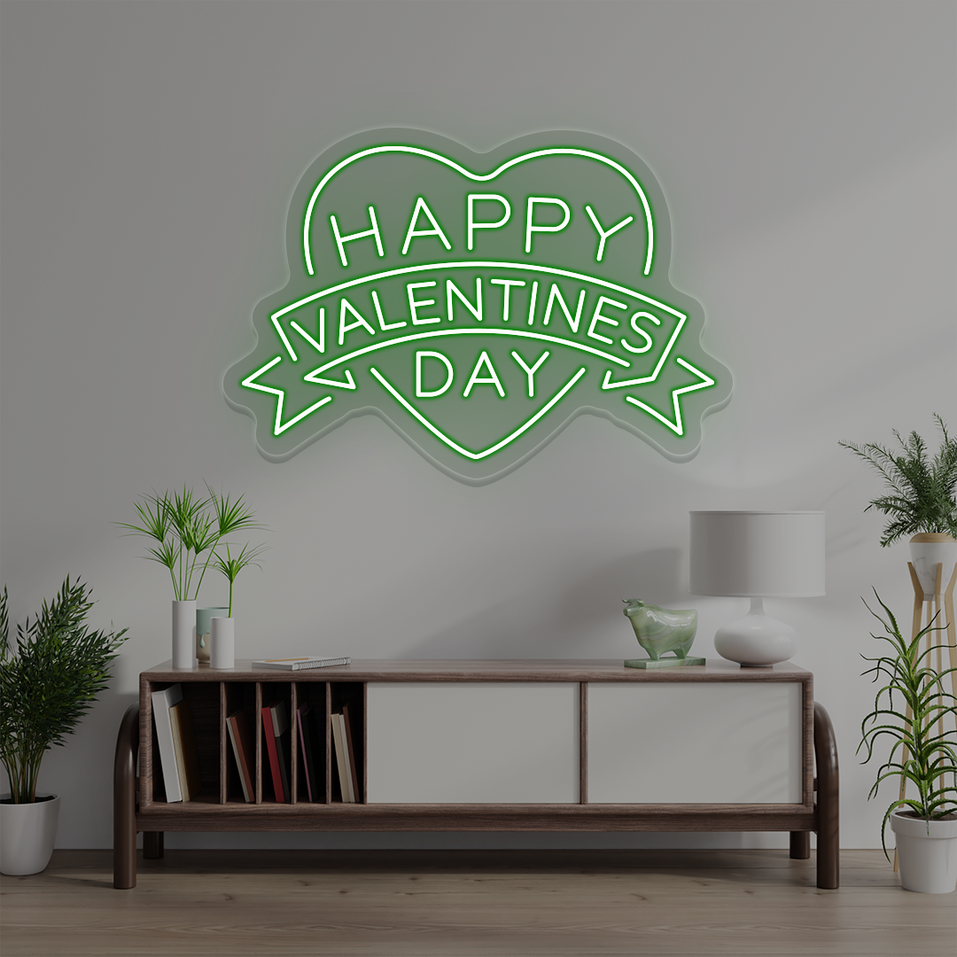 Happy Valentines Day Neon Sign | Green