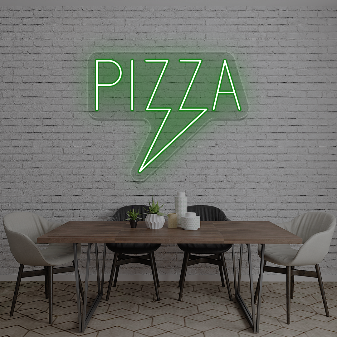 Pizza Bolt Neon Sign | Green