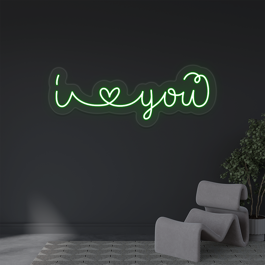 I Love You Neon Sign | Green