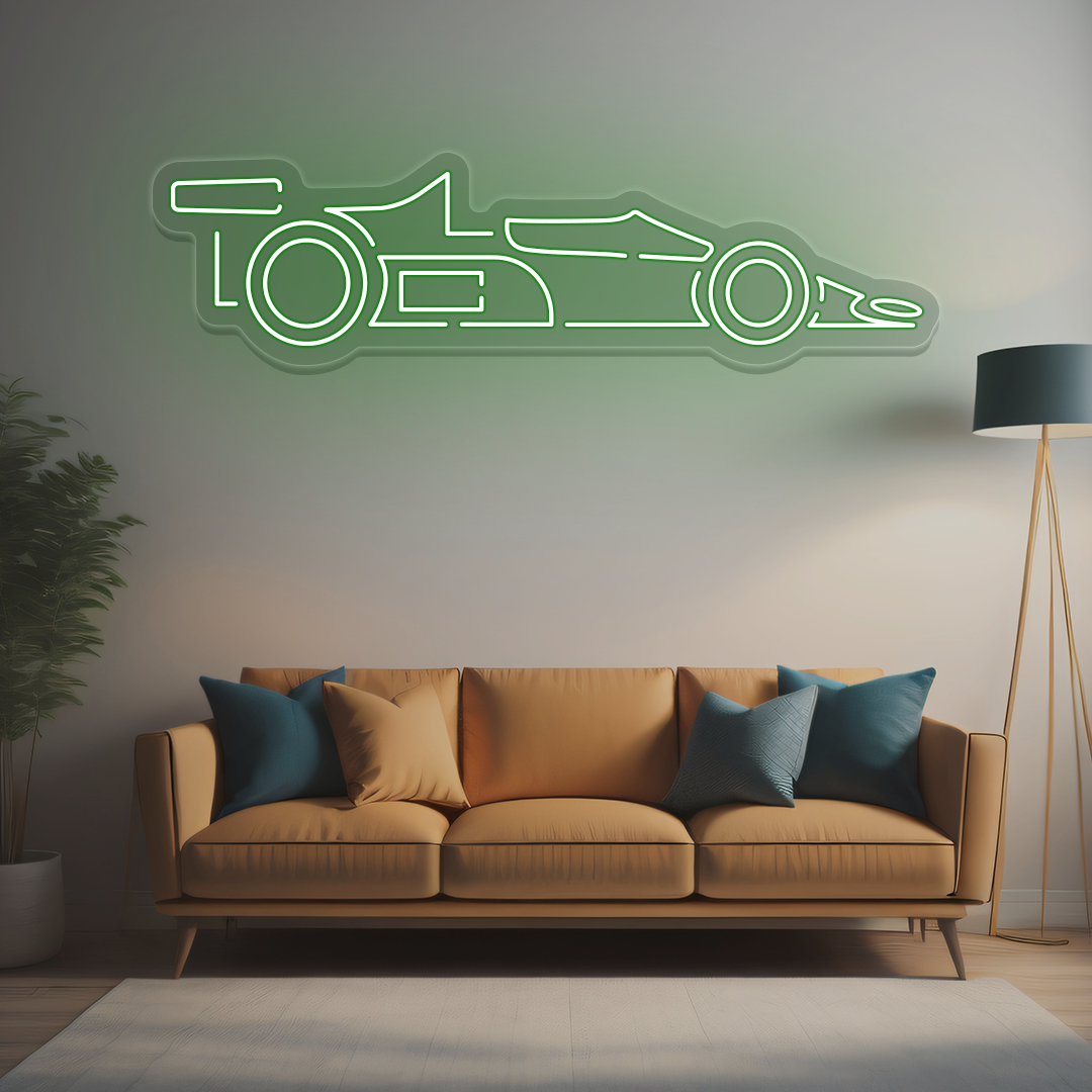 Race Car Neon Sign | Green