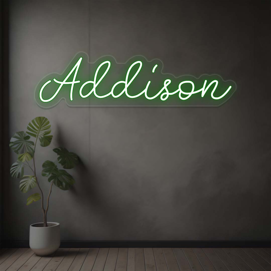 Addison Name Neon Sign | Green