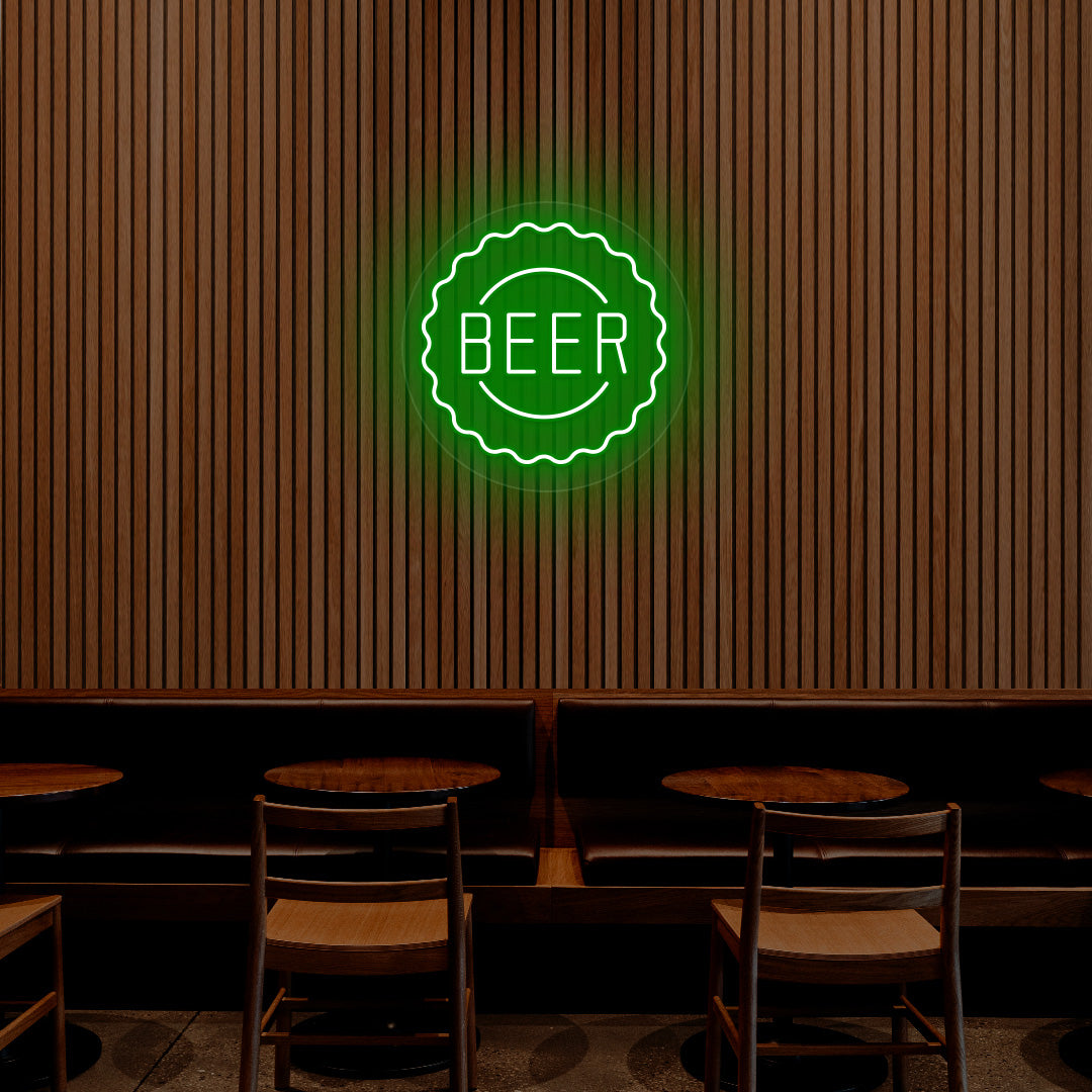 Beer Cap Neon Sign