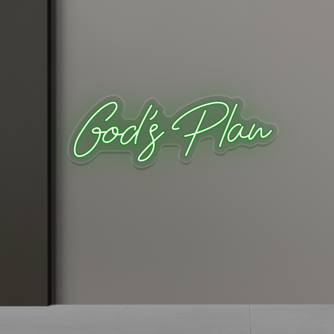God's Plan Neon Sign | Green