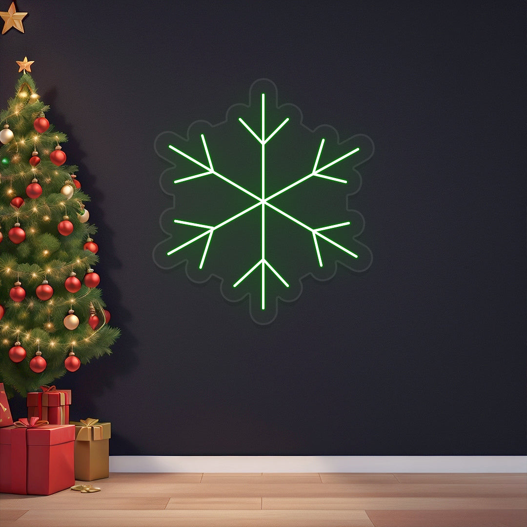 Snow Flake Neon Sign | Green