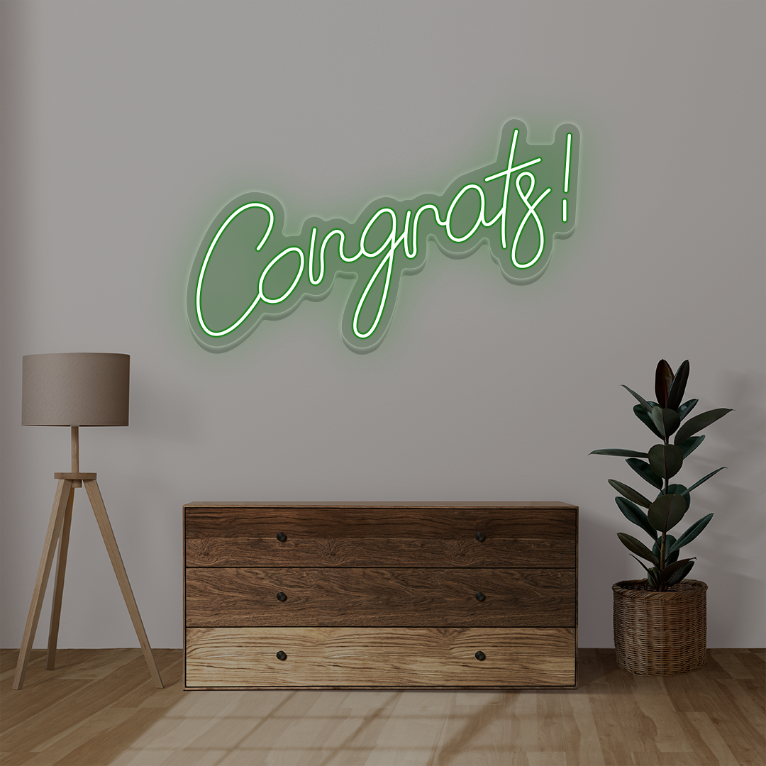 Congrats Neon Sign | Green