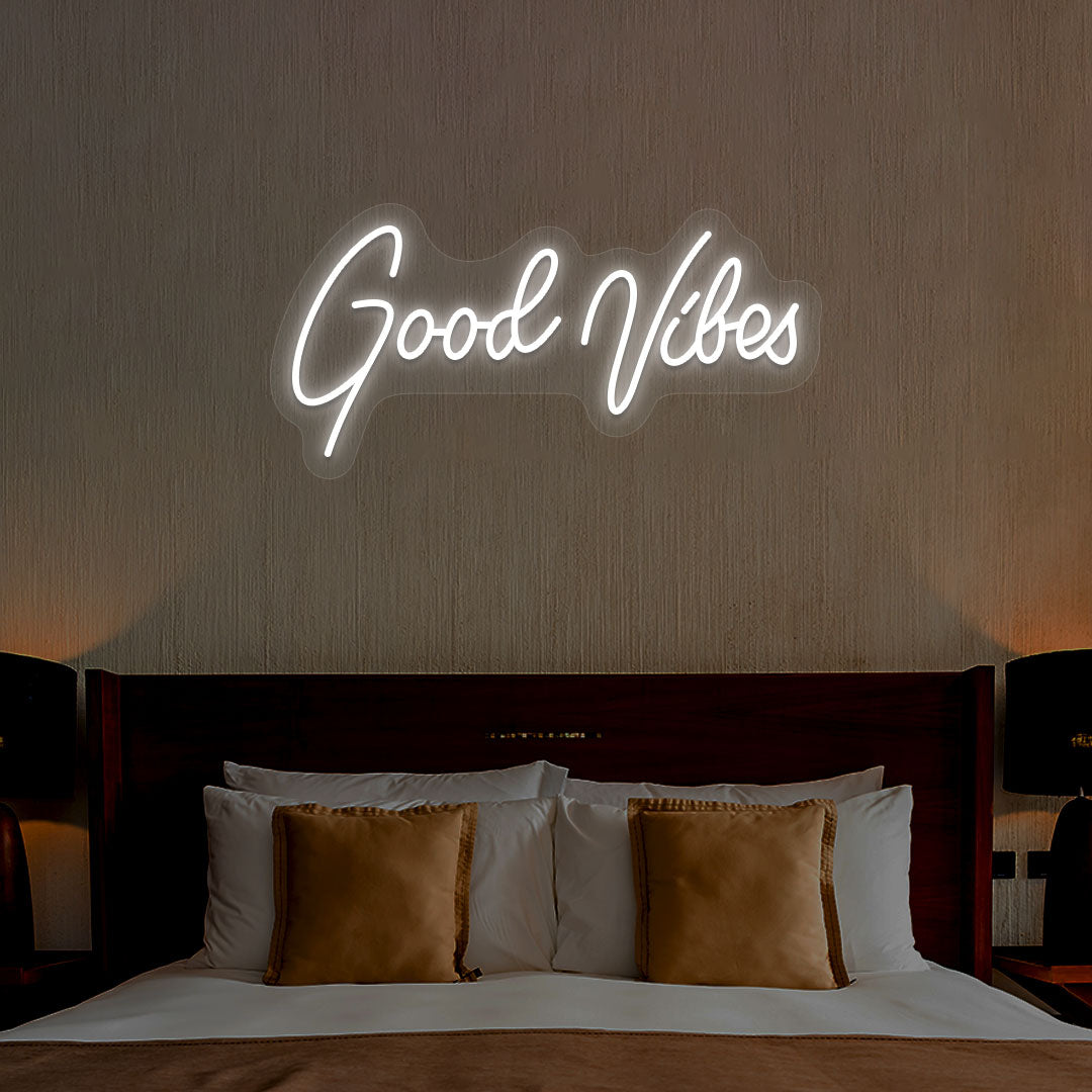 Good Vibes Neon Sign | White
