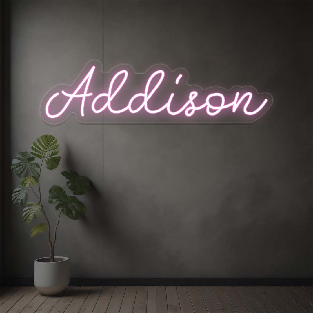 Addison Name Neon Sign | Pink