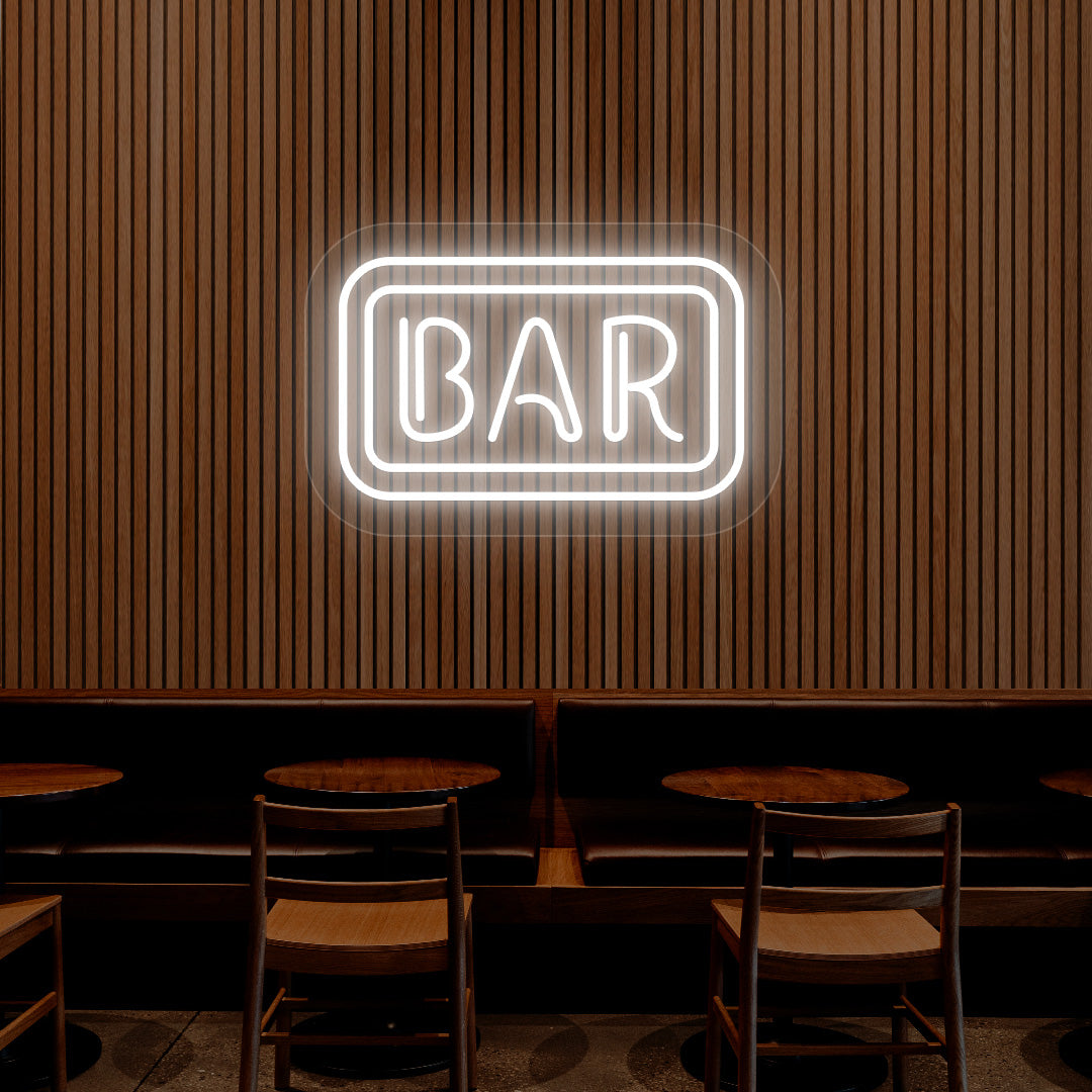 Rectangular Bar Neon Sign | Warmwhite