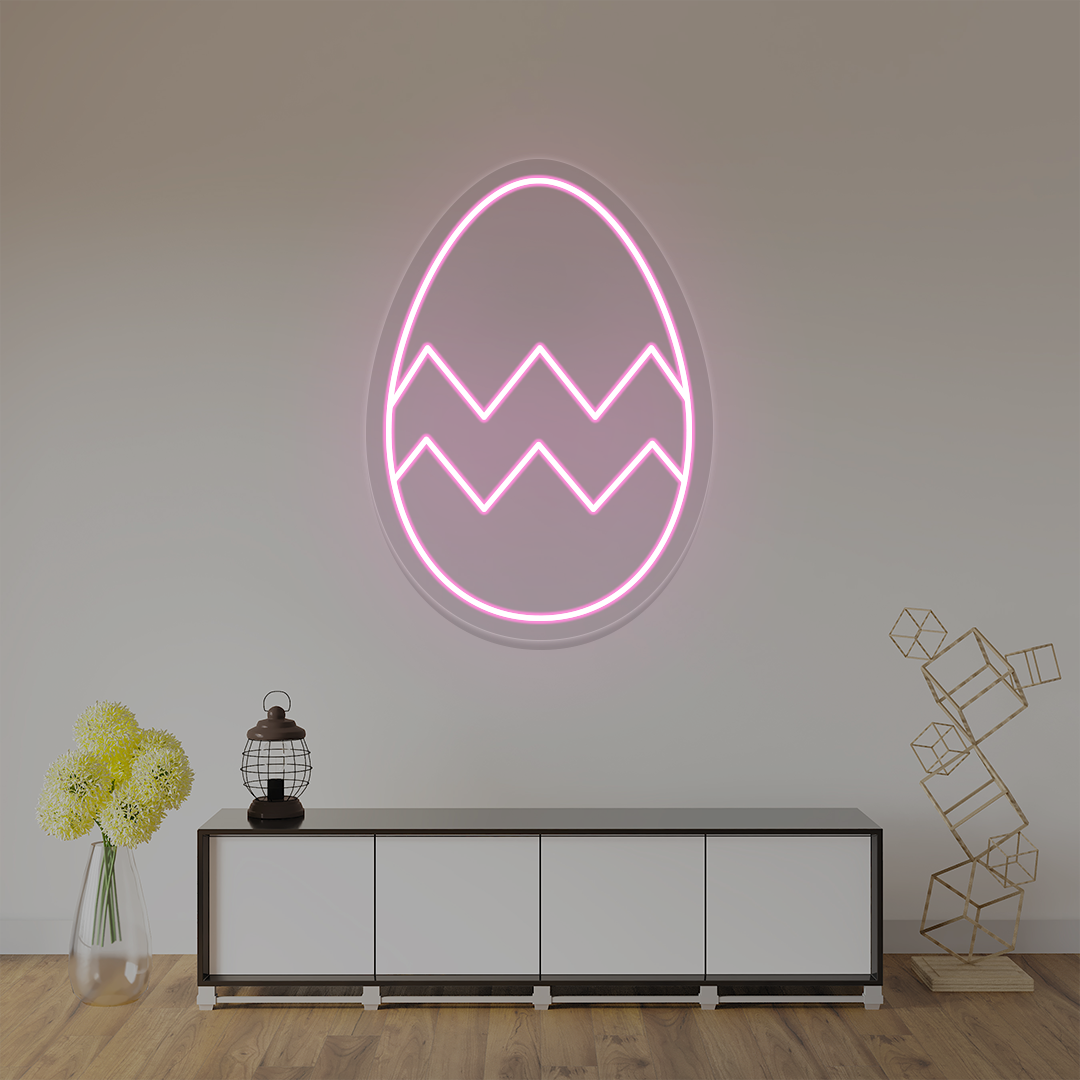 Pink Easter egg neon sign wall art