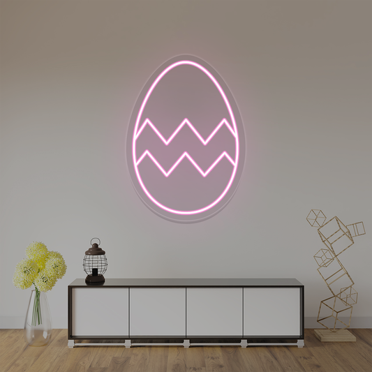 Pink Easter egg neon sign wall art