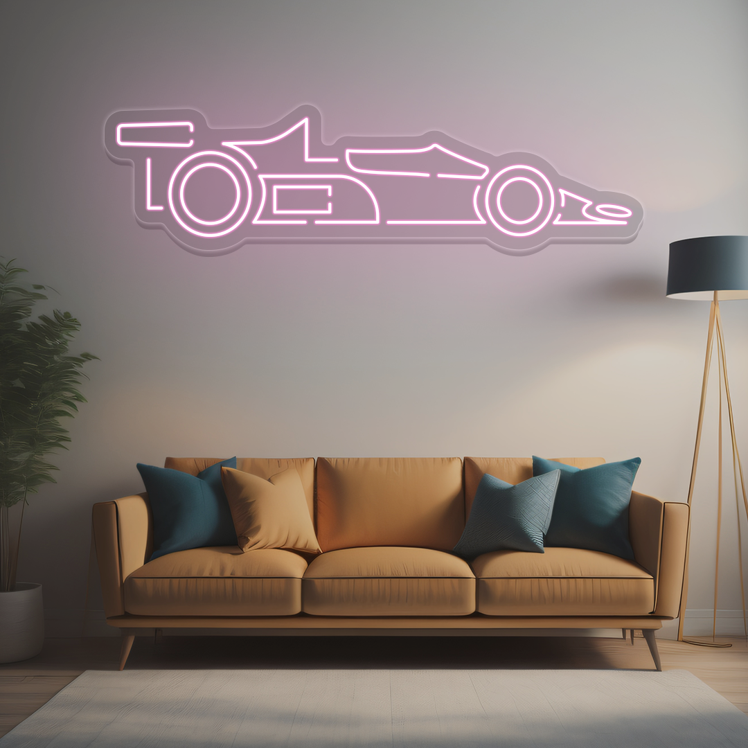 Race Car Neon Sign | Pink