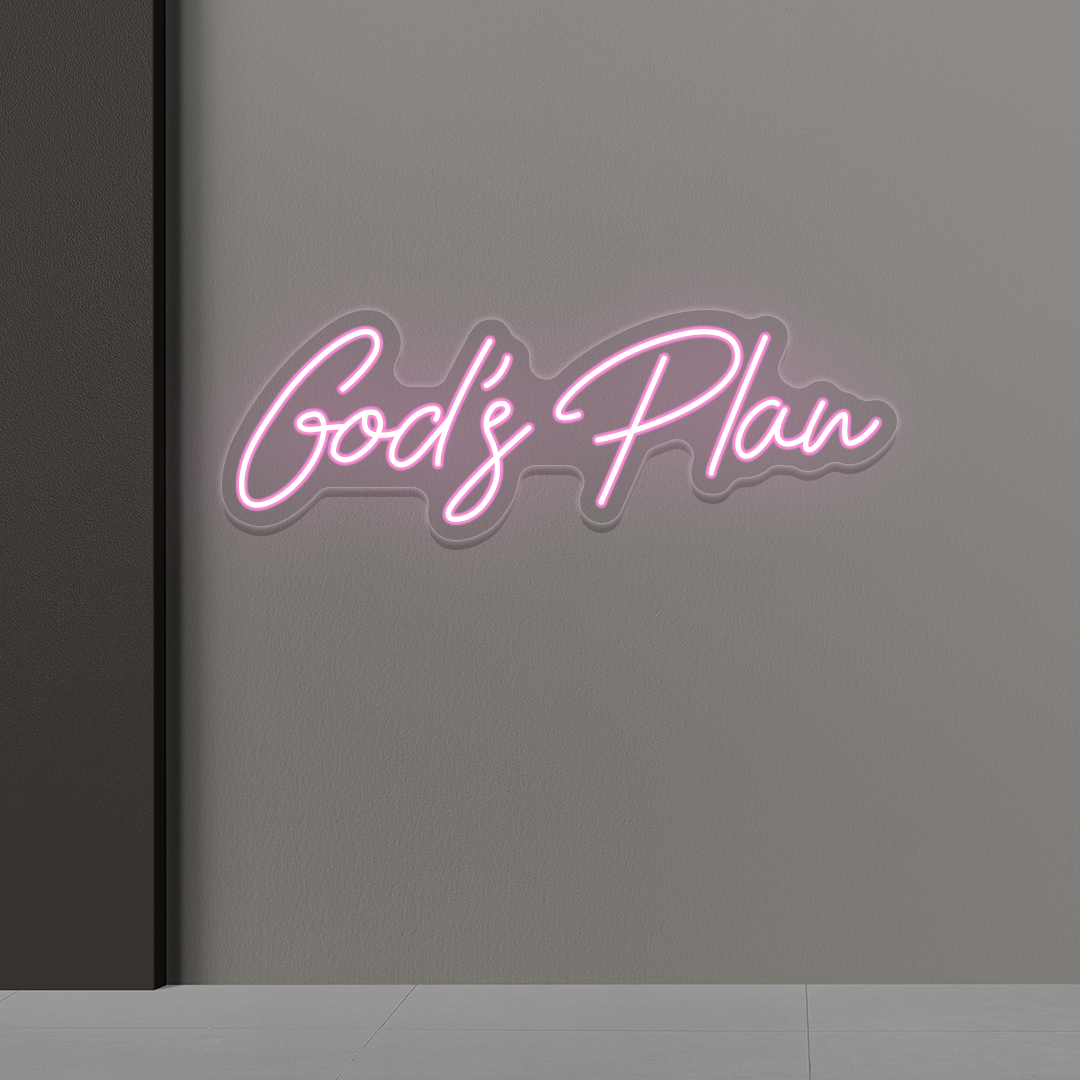 God's Plan Neon Sign | Pink