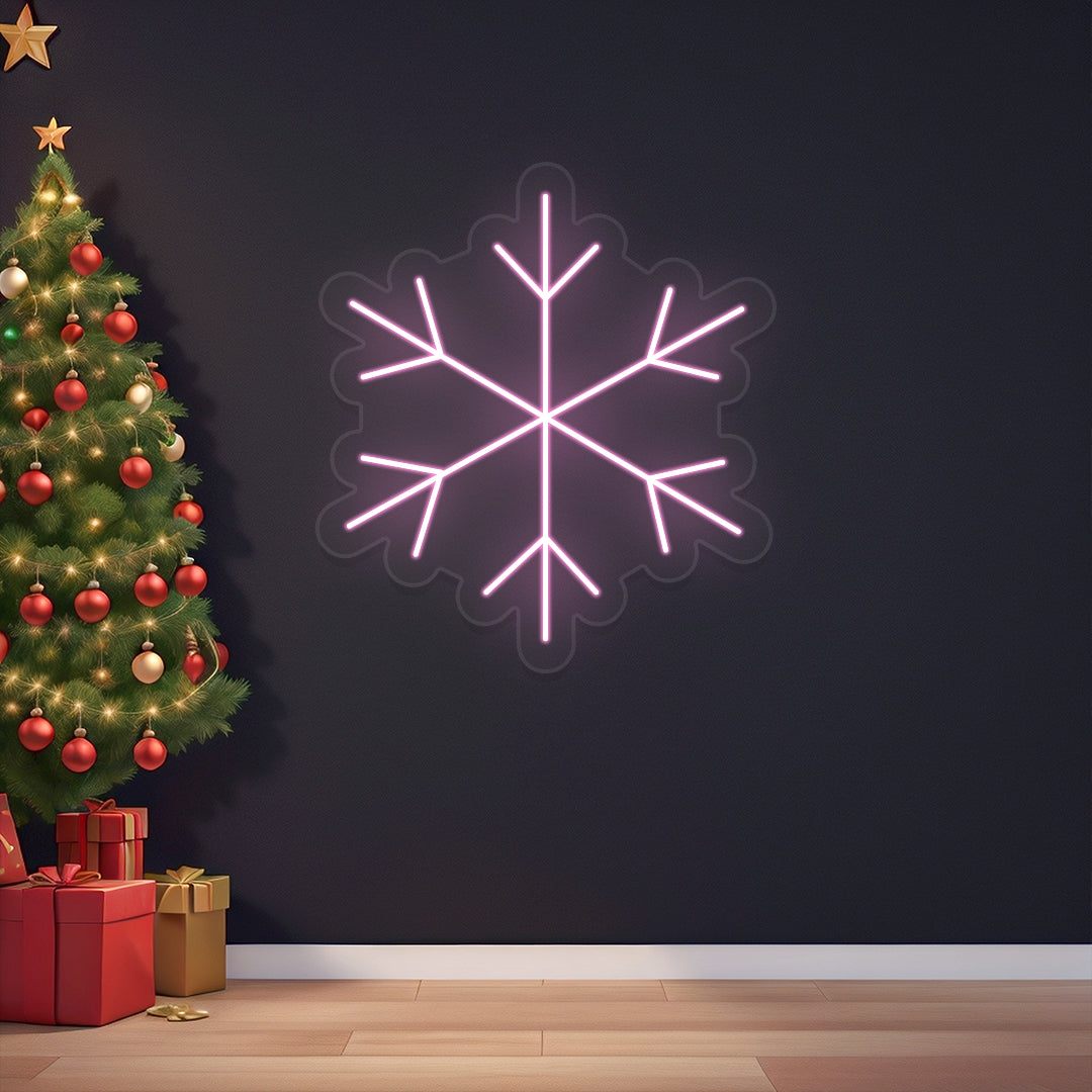 Snow Flake Neon Sign | Pink