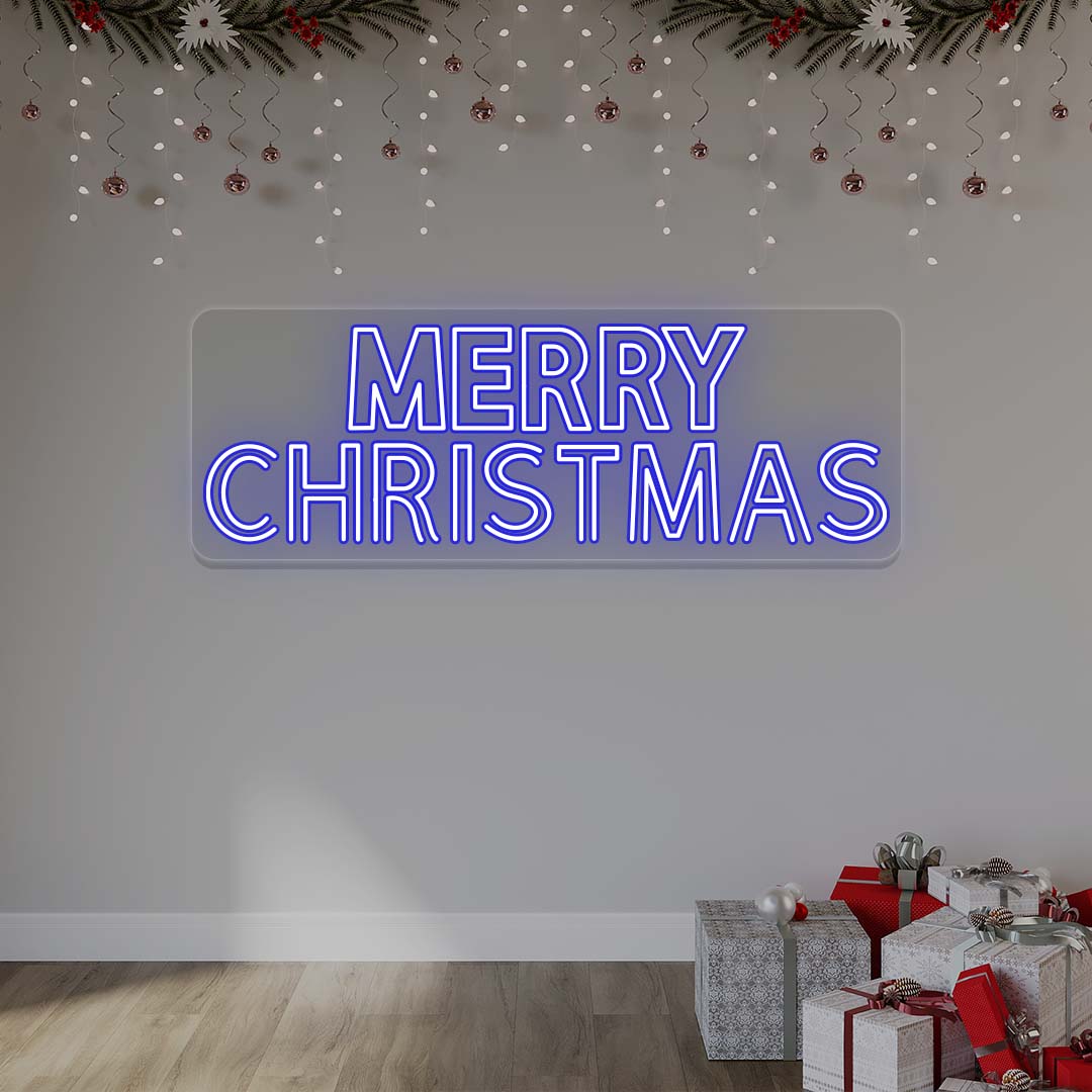 Merry Christmas Neon Sign | Blue