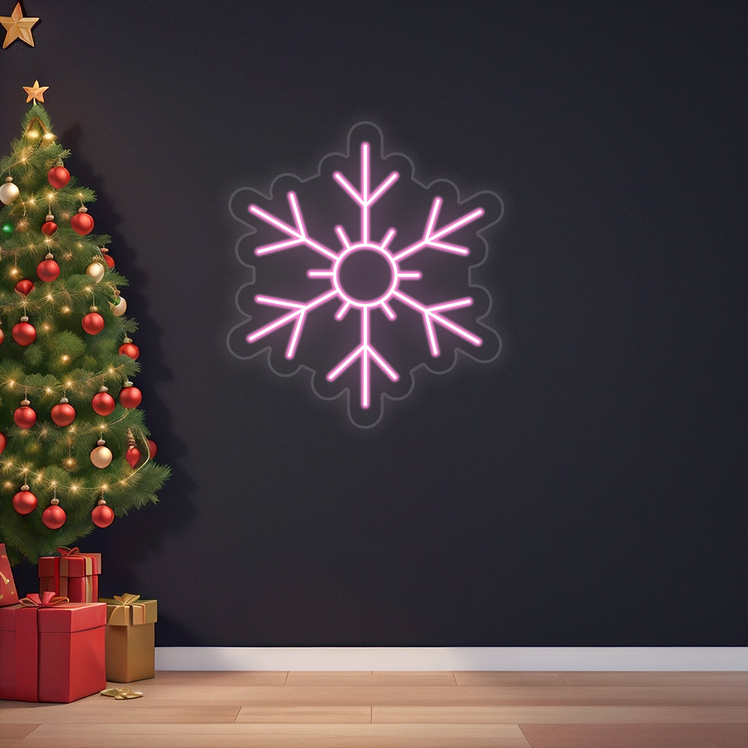Snow Flake Neon Sign | Pink