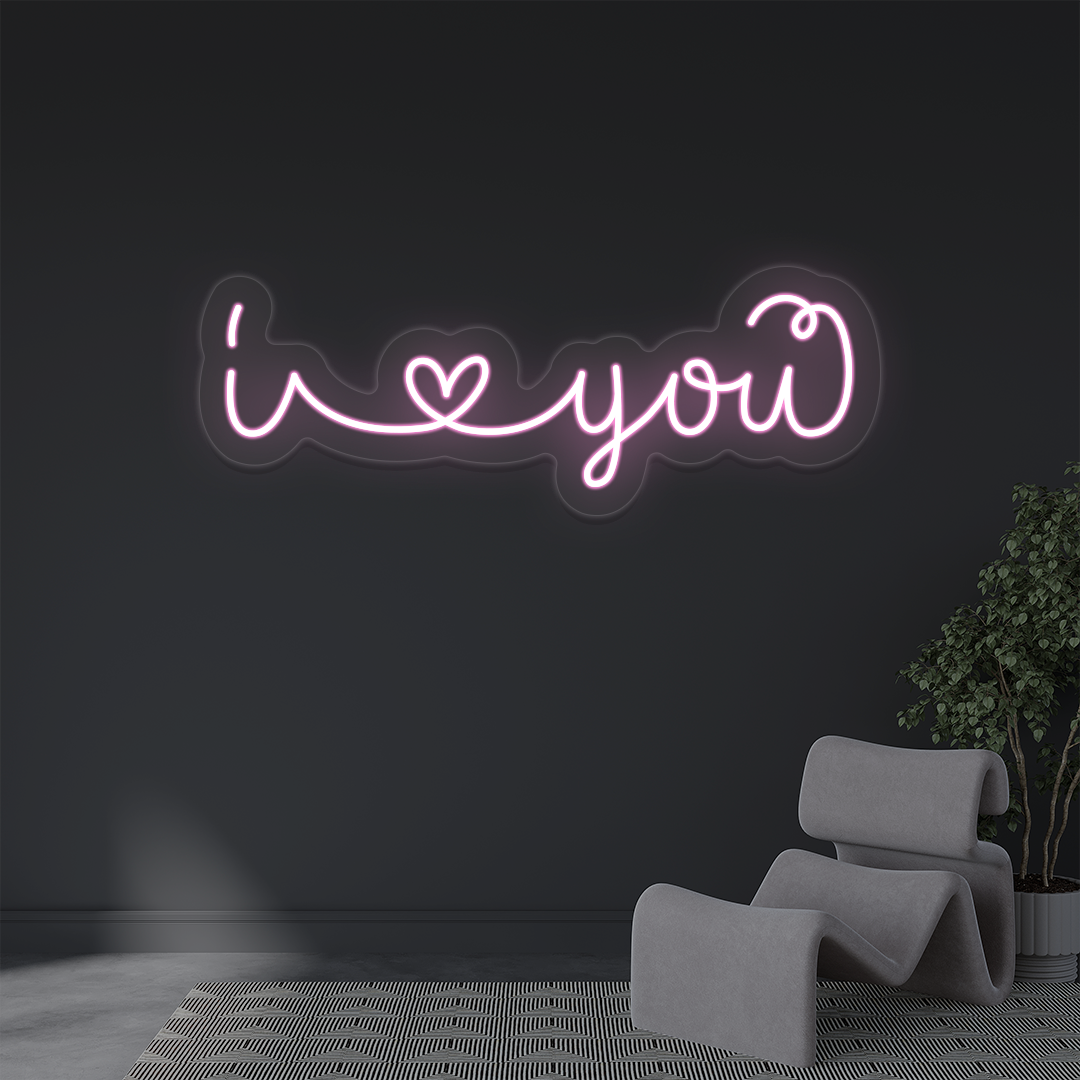 I Love You Neon Sign | Pink