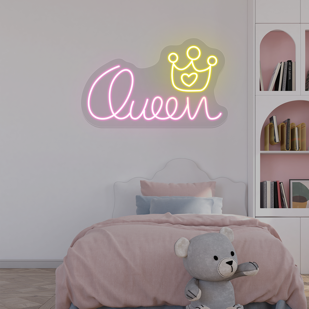Queen Crown Neon Sign | Pink