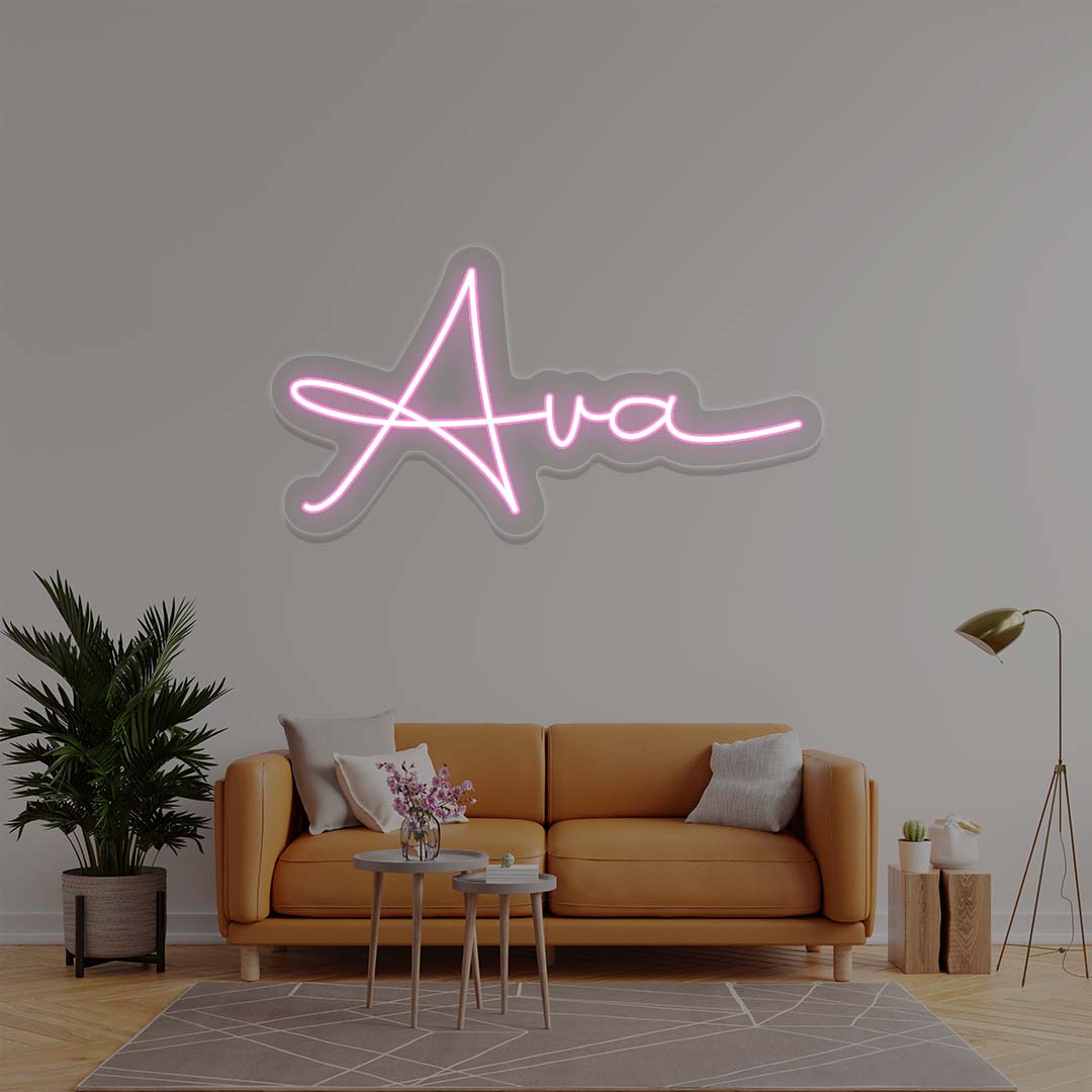 Ava Name Neon Sign | Pink