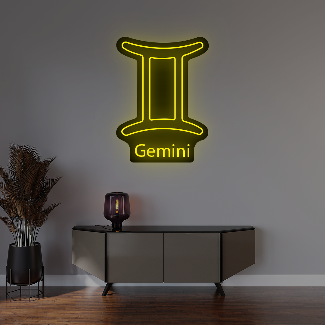 Gemini Zodiac Illuminated Sign