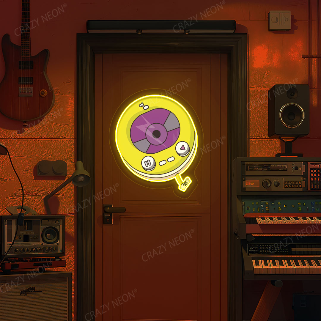 Vintage Music Neon Artwork | Yellow