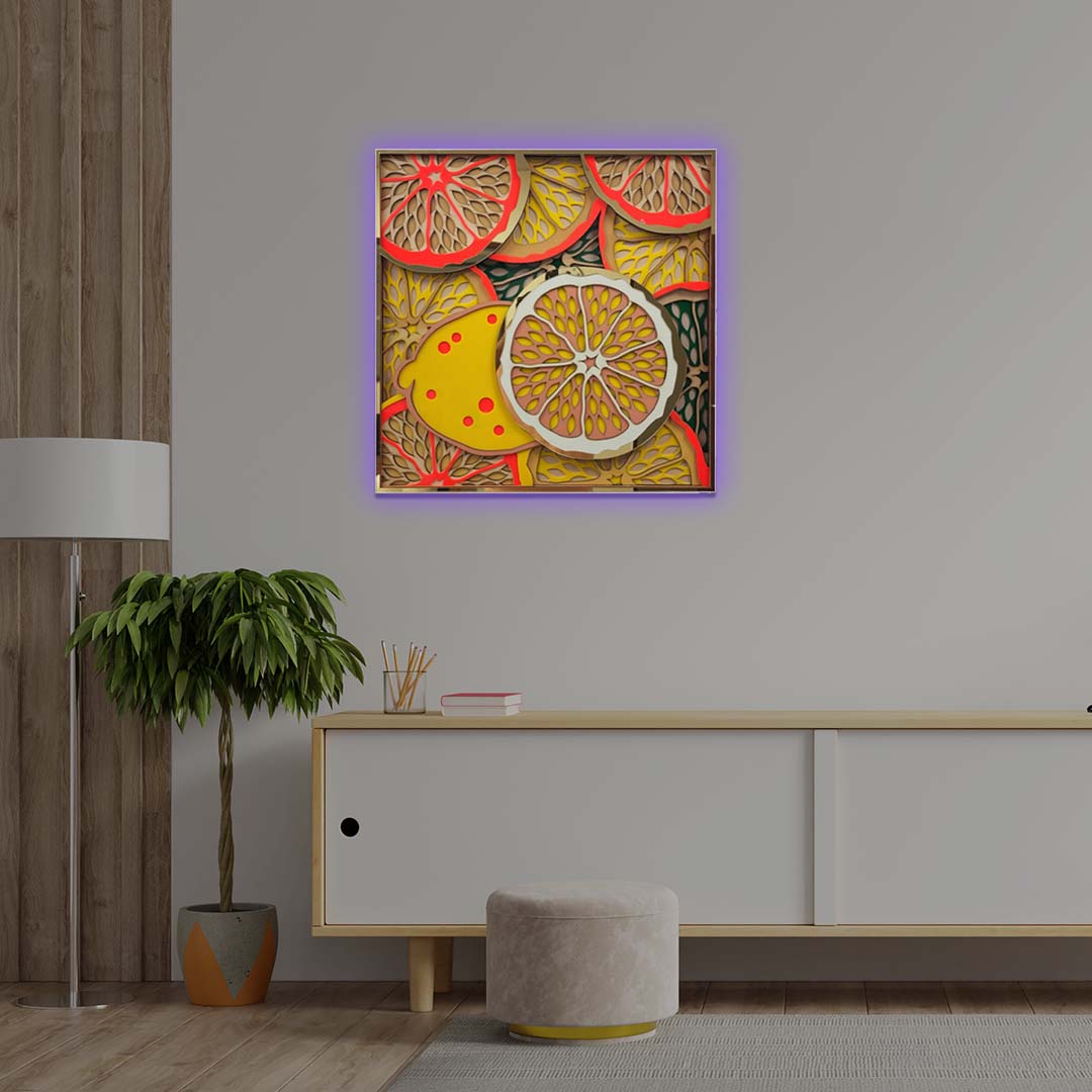 3D Lemon Frame Mandala Art | CNUS005344