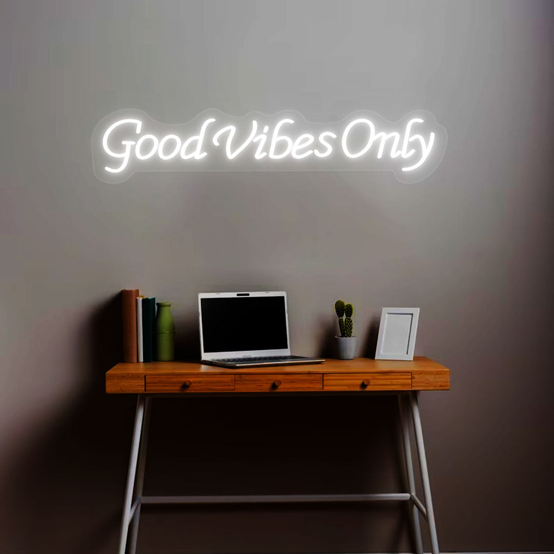 Good Vibes Only Neon Sign | White