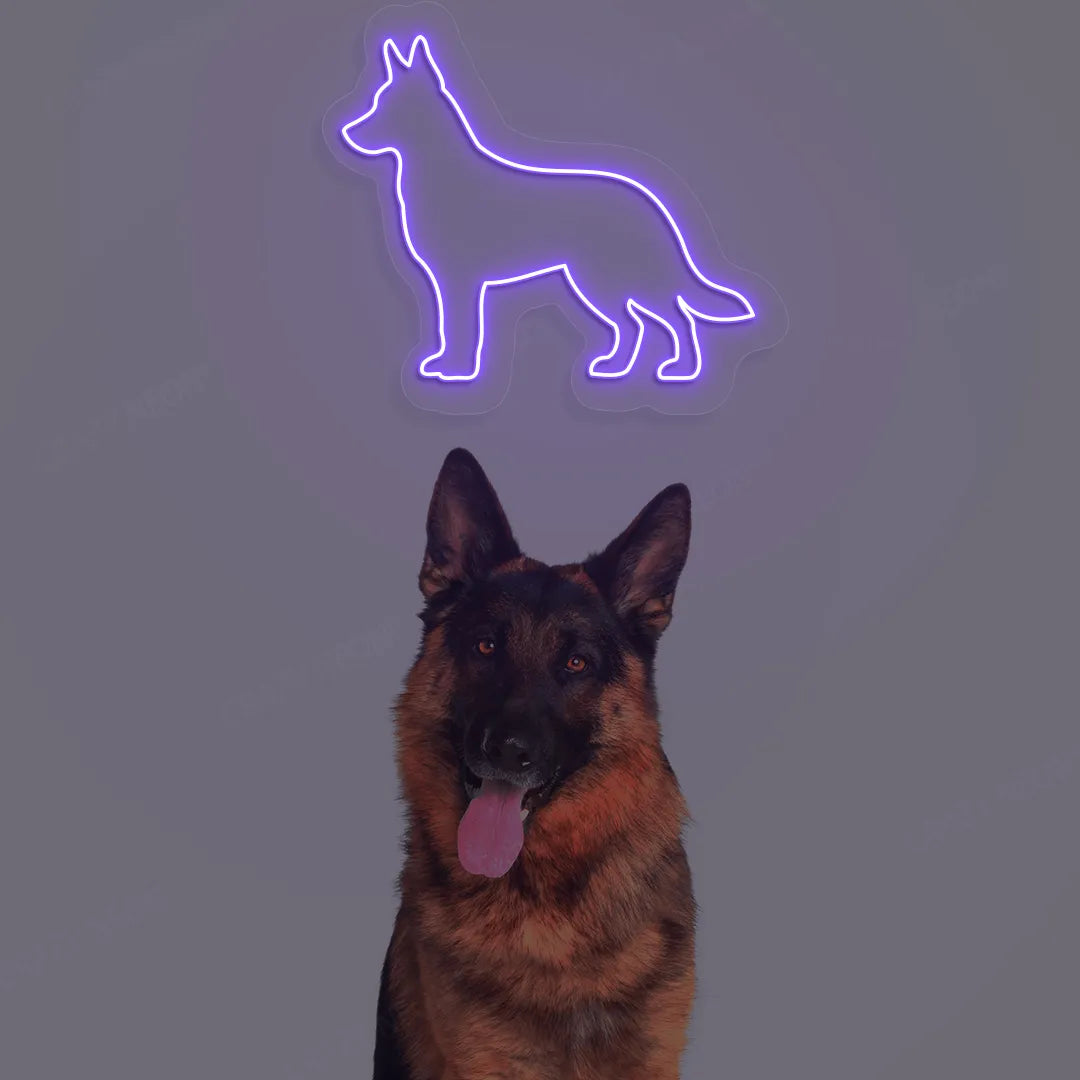 German Shepherd Neon Sign | Purple