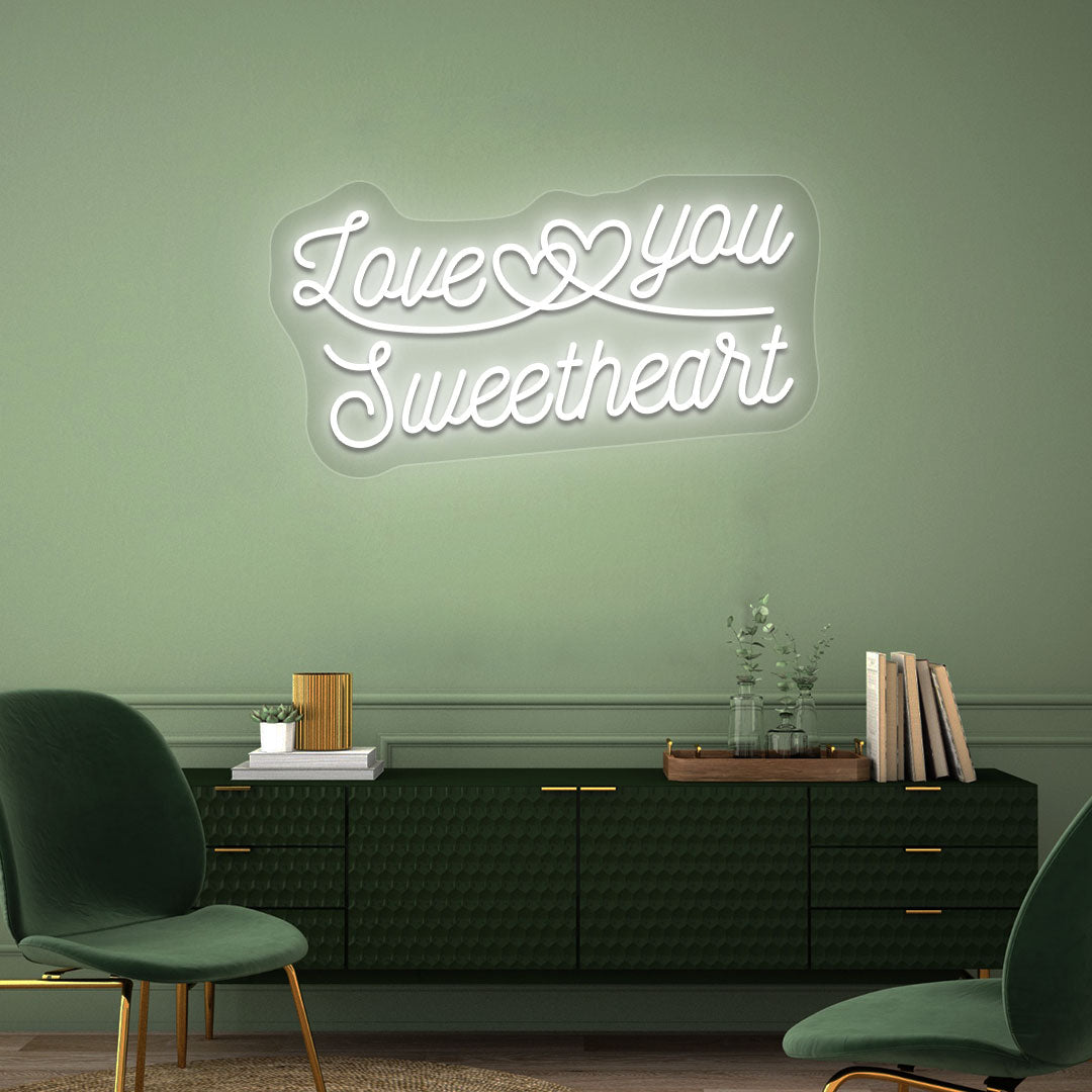 Love You Sweetheart Neon Sign