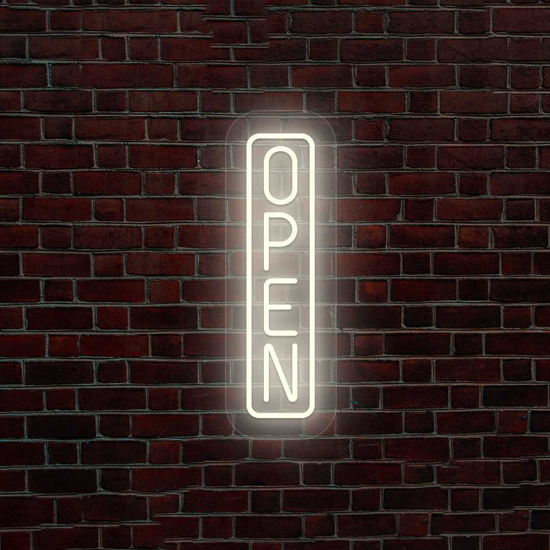 Vertical Open Neon Sign
