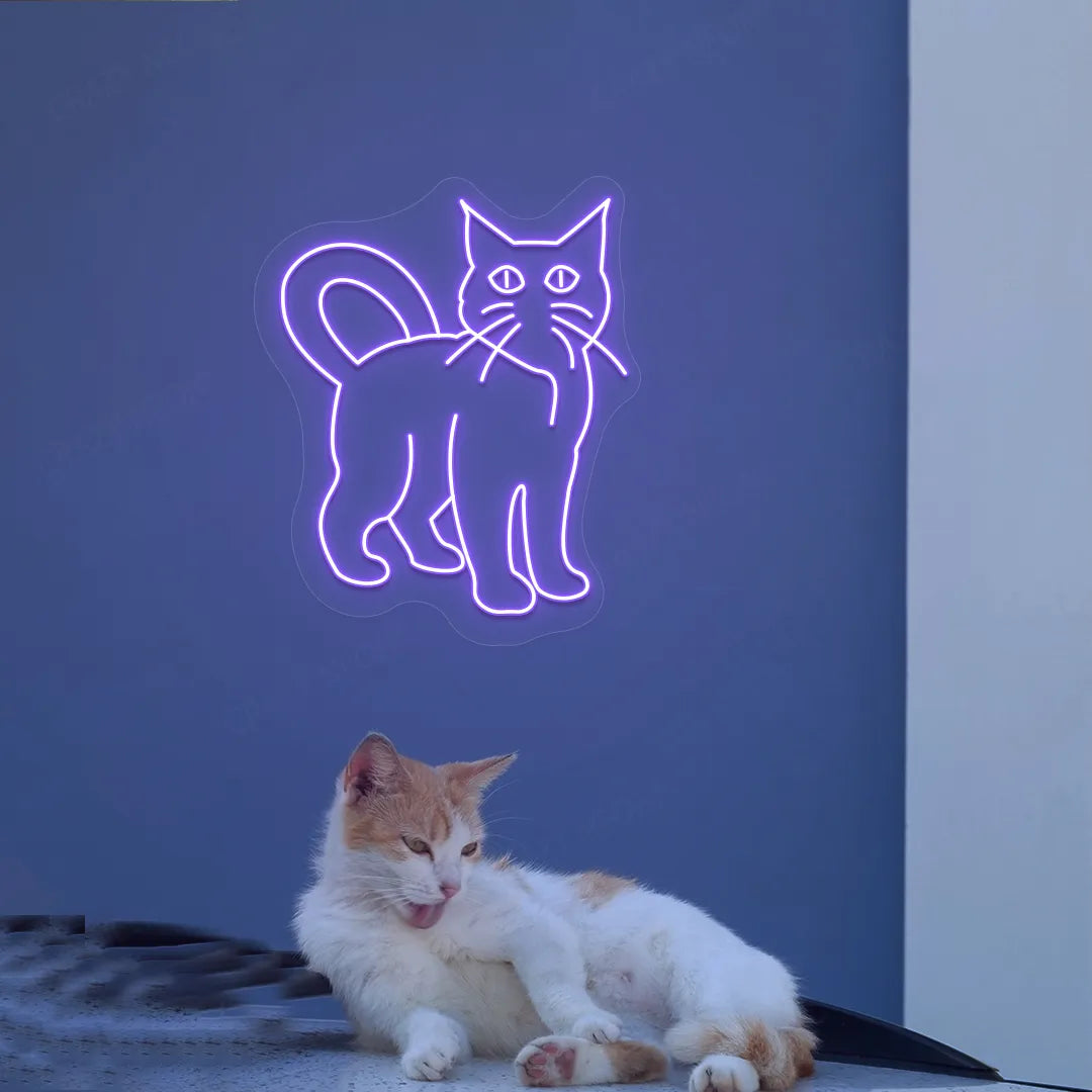 Cat Neon Sign | Purple