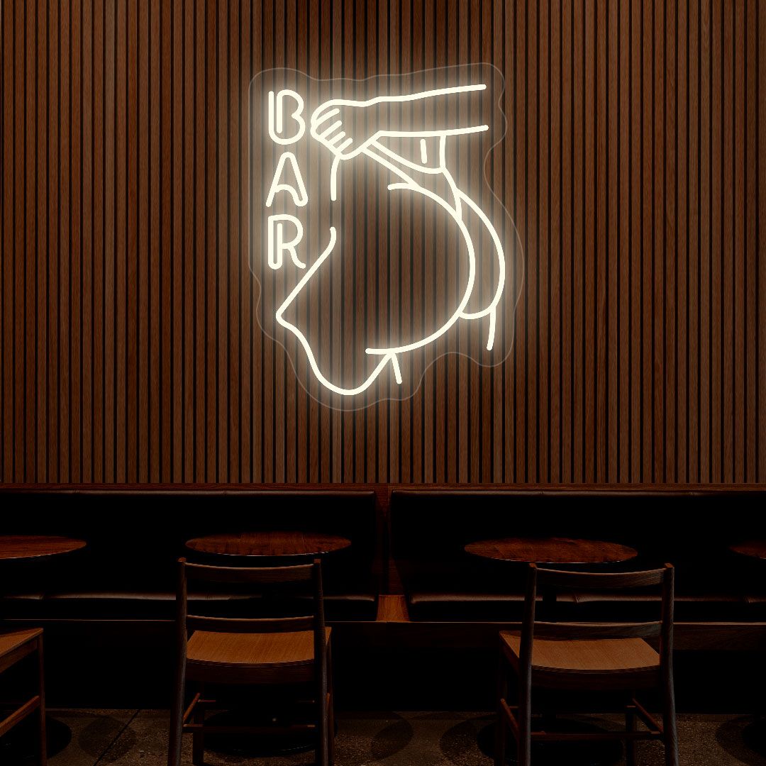 Hot Bar Neon Sign | White