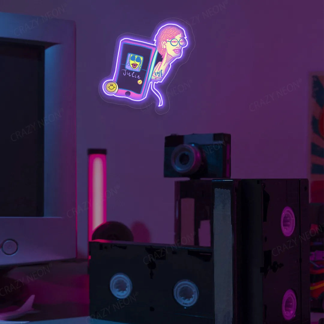 Stream On Air Neon Artwork | Purple