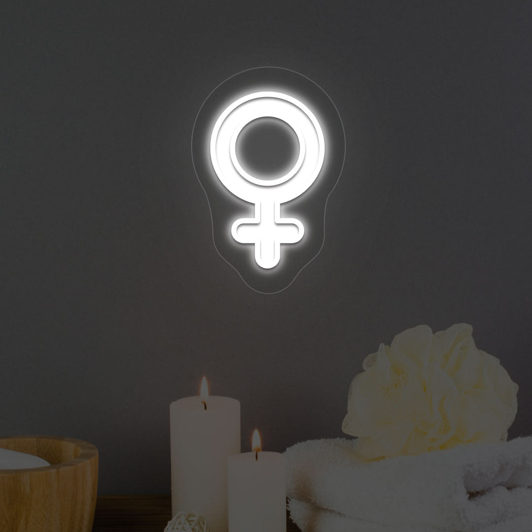 Women Neon Artwork | White