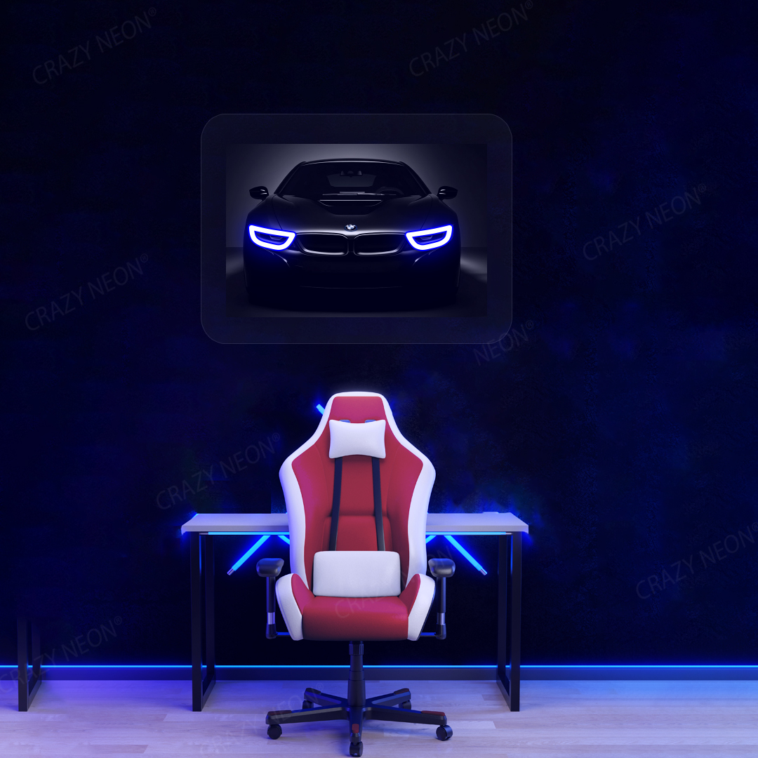 BMW i8 Neon Artwork | Blue